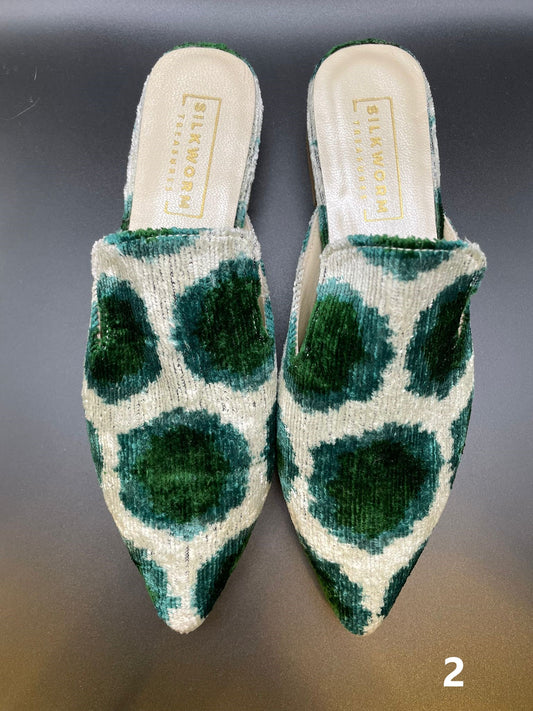 Silk Carper Shoes - Green Dot